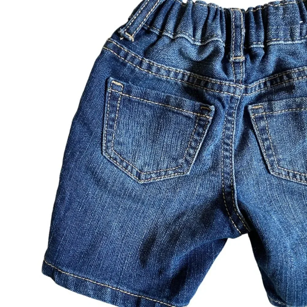 The Children's Place Toddler Girls Denim Shortie Shorts Size 12-18 M Mid Wash